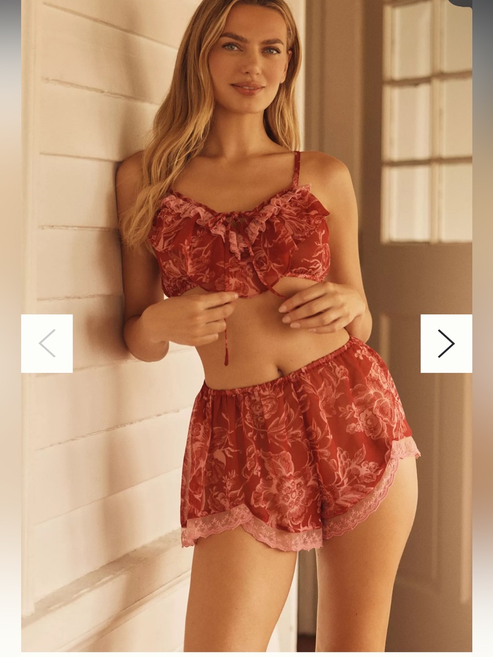 NWT LyreBird by Anthropologie Embroidered Flowy Cropped Cami and Shorts Set